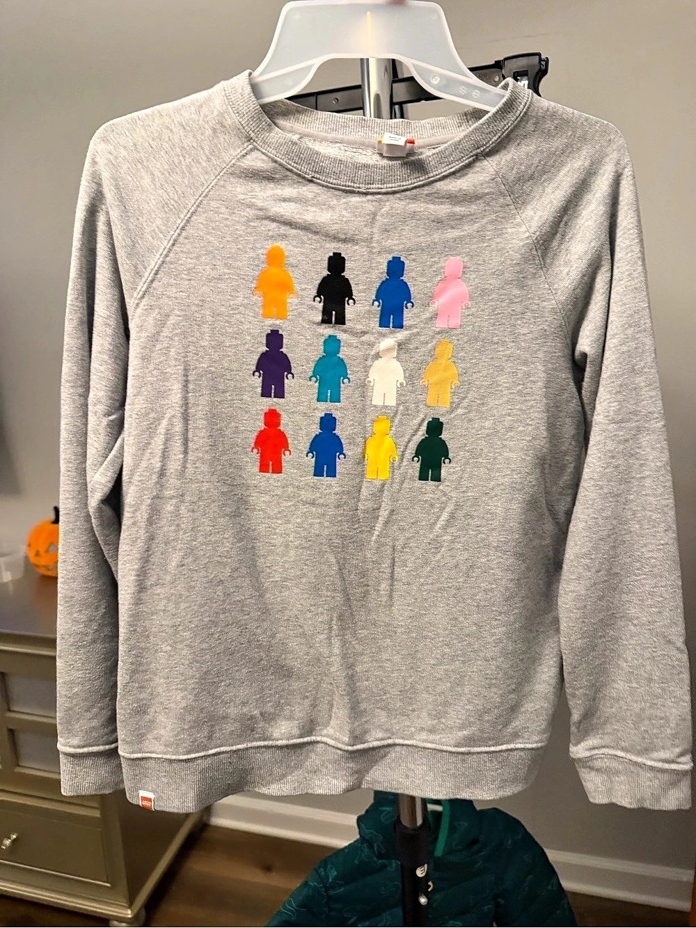 LEGO Collection x Target Minifigure Graphic Crewneck Sweatshirt Gray Sweatshirt